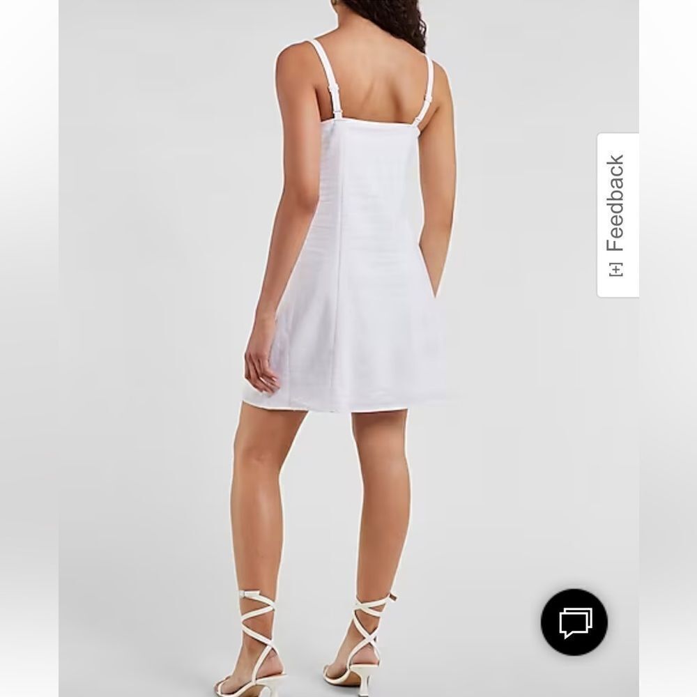 Express Button Front Linen-Blend Cami Shift Dress… - image 3